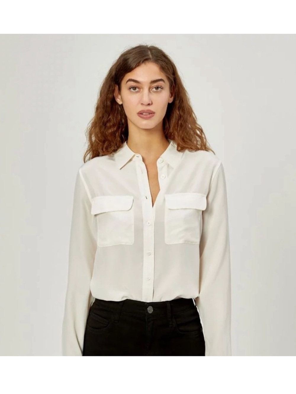 Equipment White Silk Button-Down Shirt